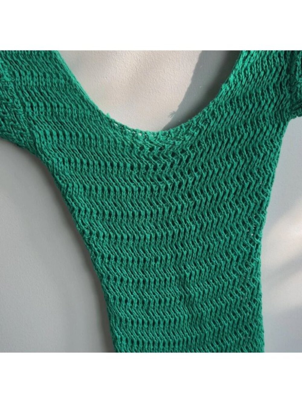 Riley Hubatka x Peppermayo Green Crochet Knit Mini Dress Size S/M Knit Women’s - Picture 3 of 6